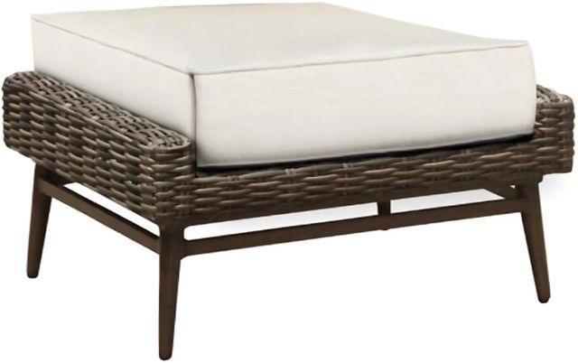 Plank & Hide Zoey Wenge Aluminum/Fabric Outdoor Ottoman-0