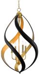 Currey & Company Trephine Contemporary Gold Leaf/Satin Black Chandelier-1