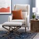 Linon Campaign Black/Cream Accent Stool-1
