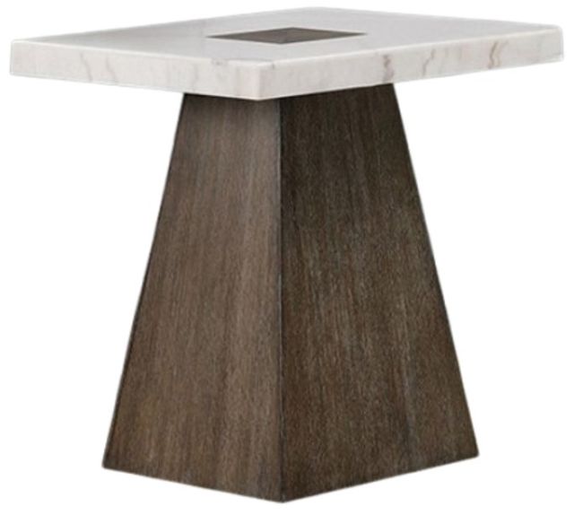 Furniture of America® Grasten Dark Walnut/White Square End Table-0