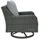 Signature Design by Ashley® Elite Park Gray Aluminum/Resin Wicker Outdoor Swivel Lounge with Cushion-2