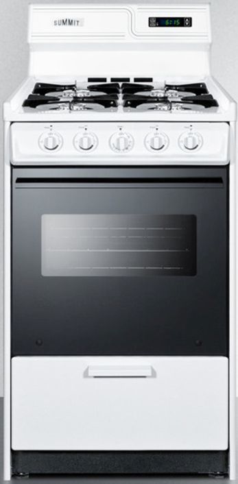 Summit® 20" White Freestanding Gas Range-0