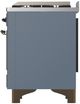 Ilve® Majestic III 36" Blue Gray Pro Style Dual Fuel Liquid Propane Range with Solid Door and Burnished Trim-4
