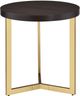 Elements International Harper Espresso End Table with Gold Base-0