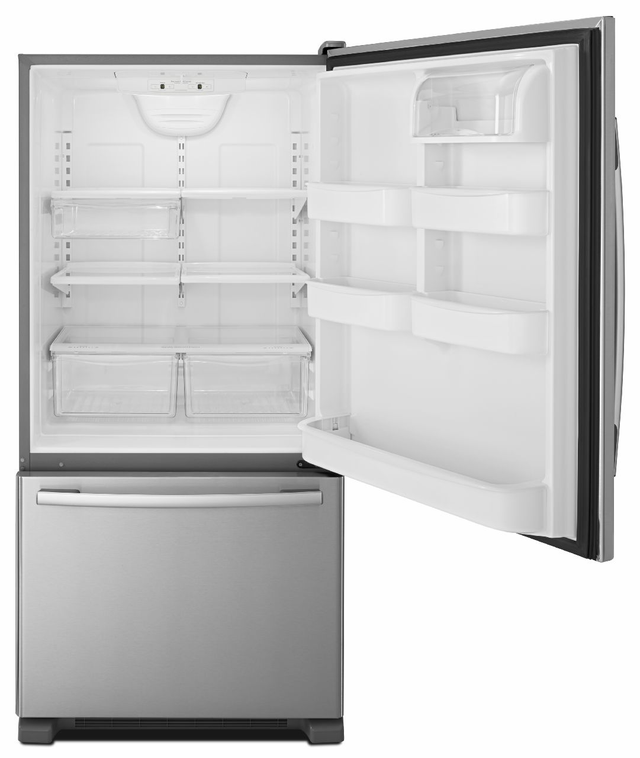 Amana® 33 in. 22.1 Cu. Ft. Stainless Steel Bottom Freezer Refrigerator-1