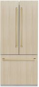 ZLINE Autograph Edition 36" 19.6 Cu. Ft. Panel Ready Built-In French Door Refrigerator with Champagne Bronze Accents-1