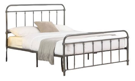Milton Greens Stars Dark Gray Full Metal Farmhouse Classic Platform Bed-0