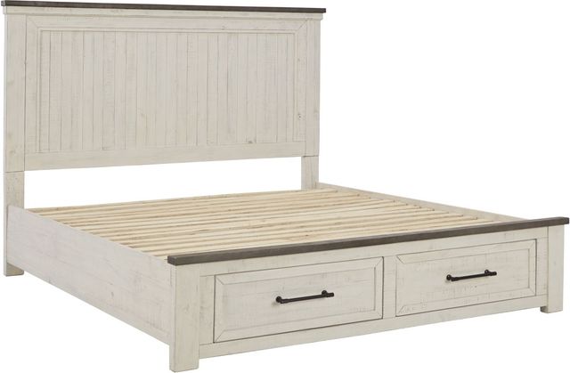 Benchcraft® Brewgan Two-Tone Queen Panel Storage Bed-1