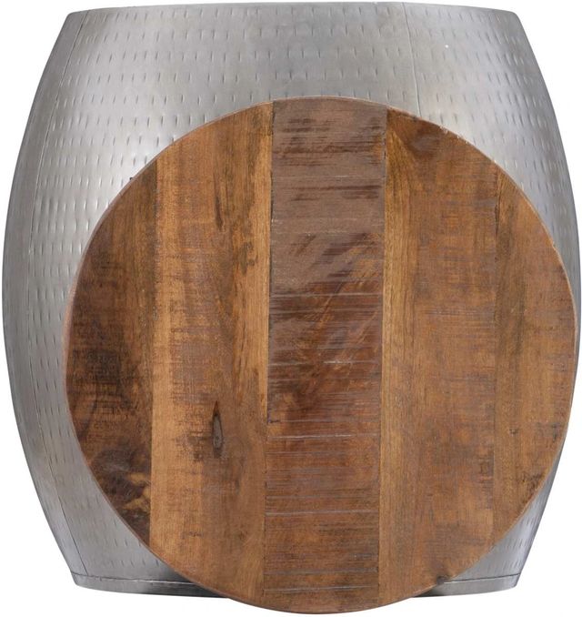 Powell® Dreyfus Silver Drum Side Table-2