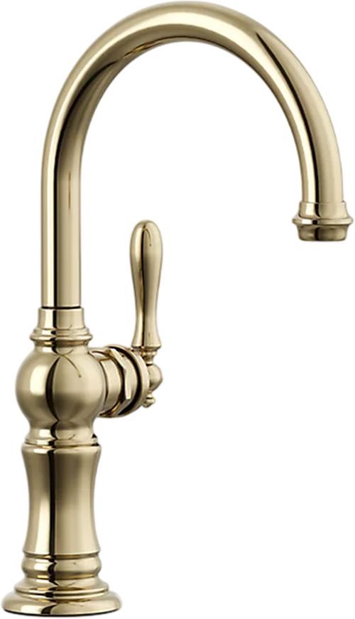 KOHLER® Artifacts® Vibrant French Gold Single-Handle High-Arc Kitchen Sink Faucet-0
