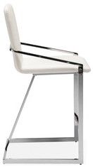 Mazin Furniture Jasmine Chrome/White Counter Arm Dining Chair-1