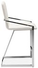 Mazin Furniture Jasmine Chrome/White Counter Arm Dining Chair-1
