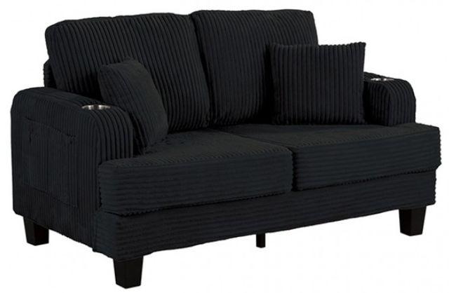 Furniture of America® Moretaine Black Loveseat-0