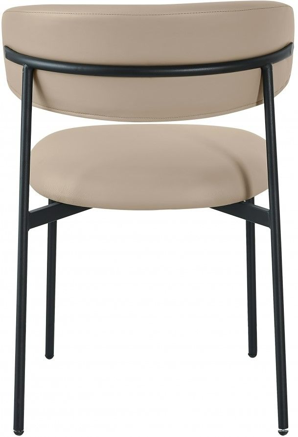 Meridian Furniture Lupita Taupe/Matte Black Vegan Leather Dining Chair-3