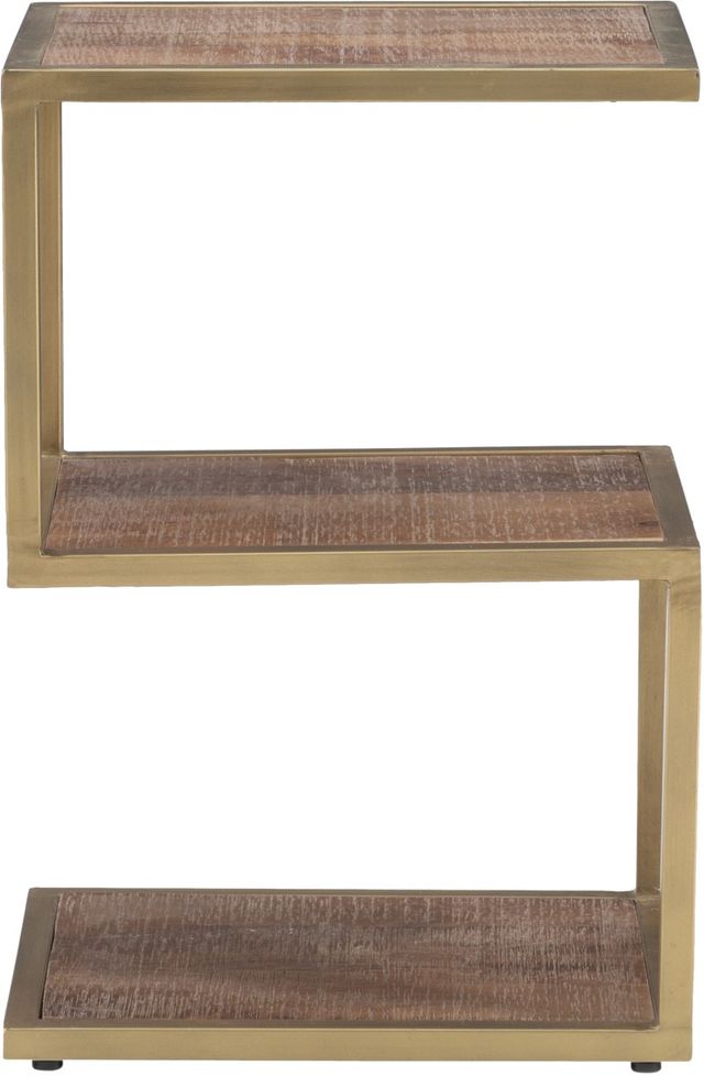 Powell® Erickson Brown Accent Table with Antique Gold Frame-4
