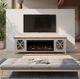 Legends Home Ithaca Bourbon/Sandstone 83" Fireplace Console-1