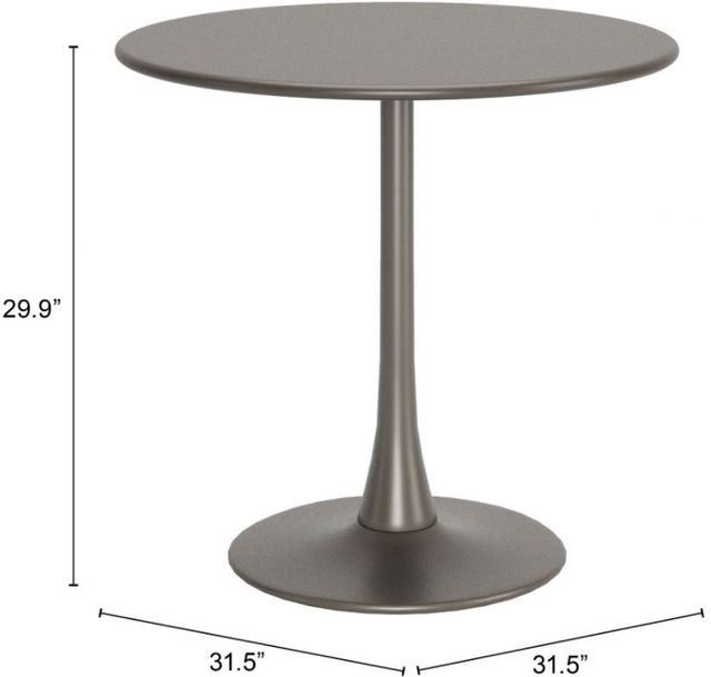 Zuo® Modern Soleil Taupe Steel Outdoor Dining Table-2