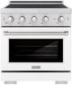 ZLINE Paramount 30" Satin Stainless Steel Pro Style Induction Range with White Matte Door-0