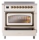 Ilve® Nostalgie II Noblesse 36'' Antique White Pro Style Induction Range with Burnished Trim-3
