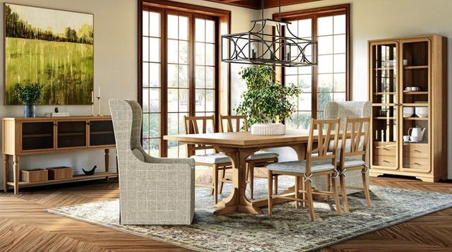 Bernards Tarrington Almond Trestle Dining Table-1