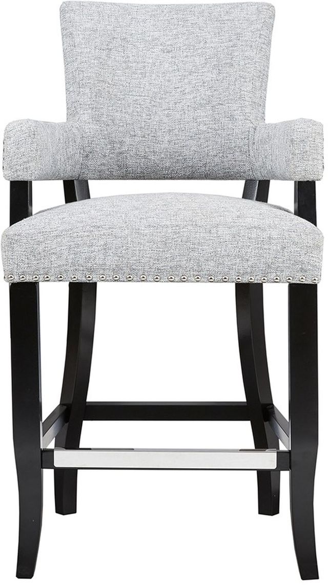 Olliix by Madison Park Grey Dawson Arm 26‘’ Counter Stool-1