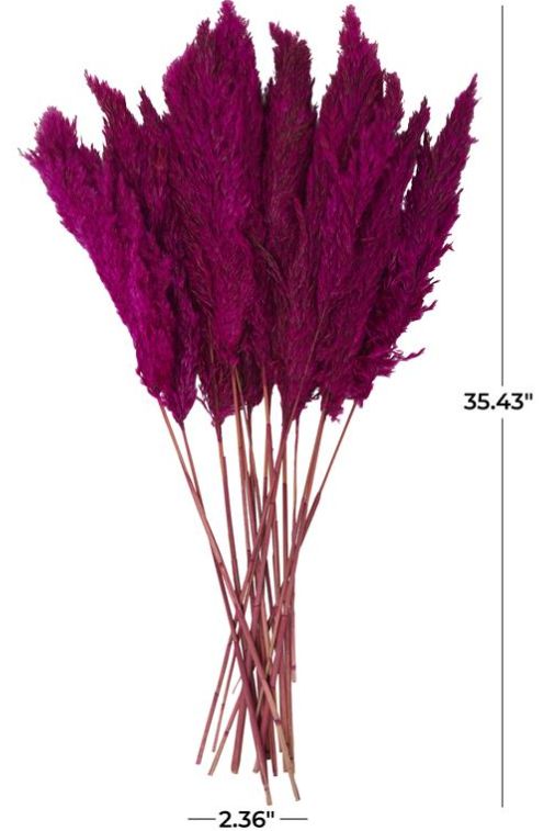 Deco Marche Pink Dried Plant Pampas Grass Natural Foliage with Long Stems-2