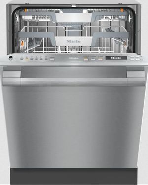 front view of a slightly opened Miele 24" Built In Dishwasher