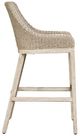 Uttermost® Paloma Cerused Wheat/Oatmeal Wicker Indoor-Outdoor Bar Stool with Cushion-4