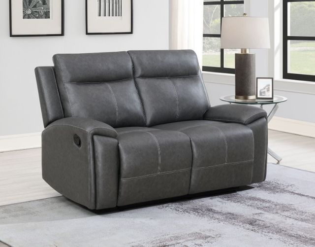 Steve Silver Co. Gaston Gray Manual Reclining Loveseat-2