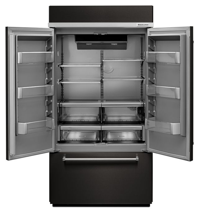 KitchenAid® 42 in. 24.2 Cu. Ft. PrintShield™ Black Stainless Steel Built In Counter Depth French Door Refrigerator-1
