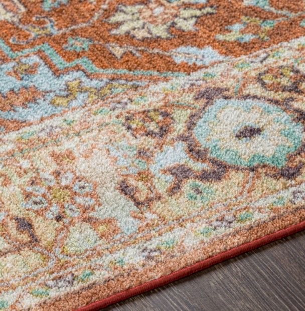Surya Leicester Brick Red/Cream 4'x6' Area Rug-4