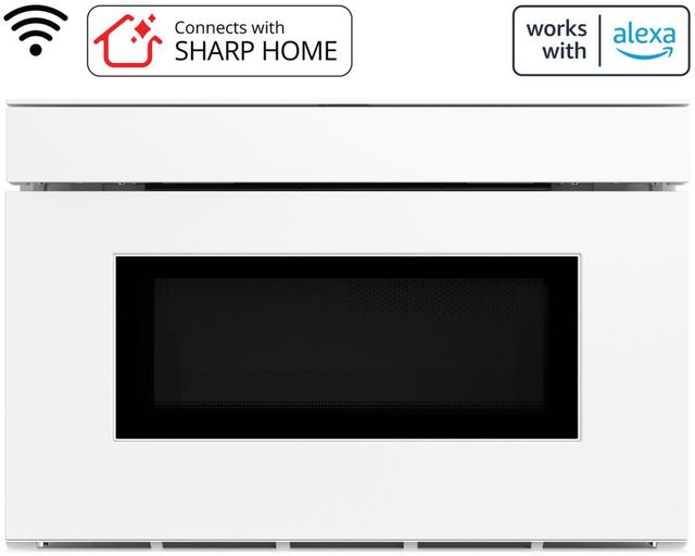 Sharp® 1.2 Cu. Ft. White Built-In Smart Microwave Drawer with Easy Wave Open-3