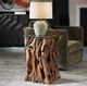 Uttermost® Rozel Glass Top End Table with Natural Base-1