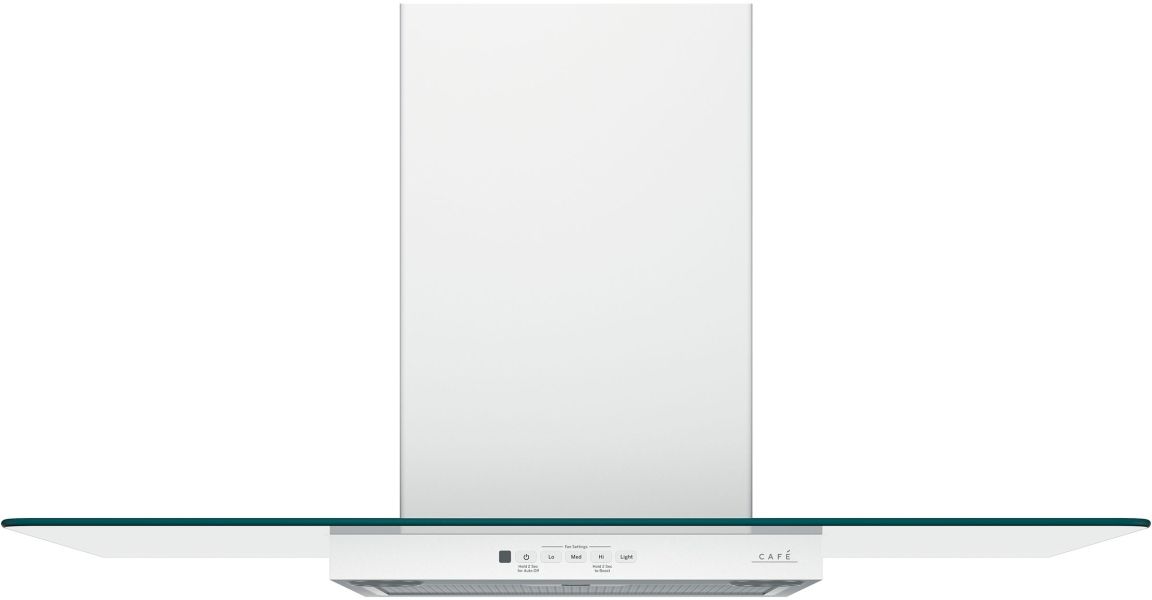 Café™ 36" Matte White Wall Mount Glass Canopy Chimney Hood