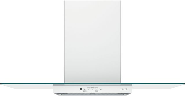 Café™ 36" Matte White Wall Mount Glass Canopy Chimney Hood-0