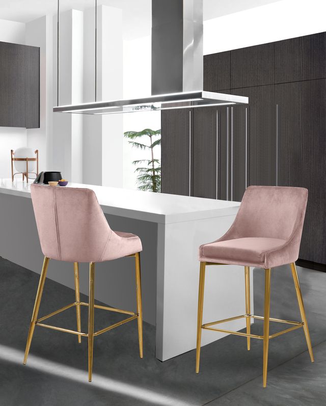 Meridian Furniture Karina Pink Velvet Counter Stool-3