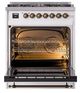 Ilve® Nostalgie II Noblesse 30" Custom RAL Color Pro Style Dual Fuel Range with Burnished Trim-2