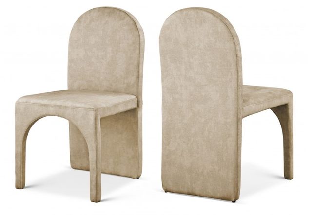 Meridian Furniture Summer Beige Velvet Dining Side Chair-2