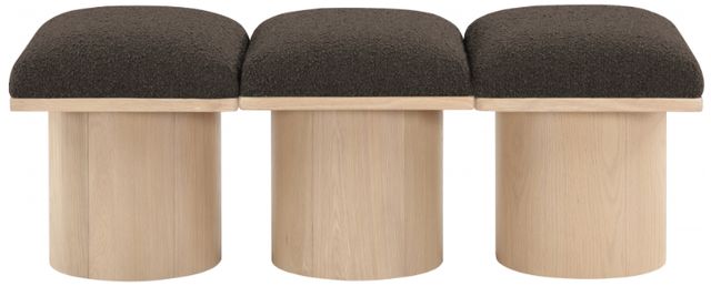 Meridian Furniture Pavilion 3-Piece Brown/Natural 47" Modular Bench Set-1
