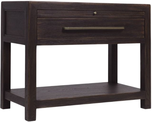 Hooker® Furniture Driftwood Burnt Timber Nightstand with Stone-0