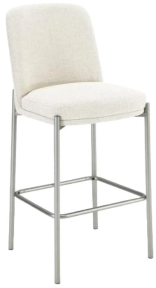 Modus Furniture Crossroads 2.0 Dion Brushed Nickel/Natural Light Upholstered Bar Stool-0
