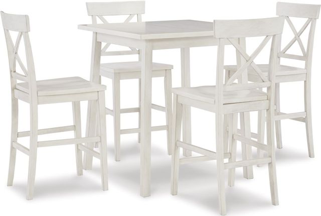 Signature Design by Ashley® Stuven 5-Piece White Counter Height Dining Set-0