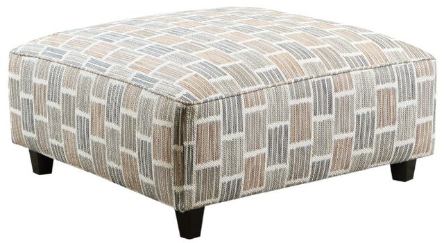 Fusion Furniture Bri Bluestone Topper Storm Beige/Gray Cocktail Ottoman-0