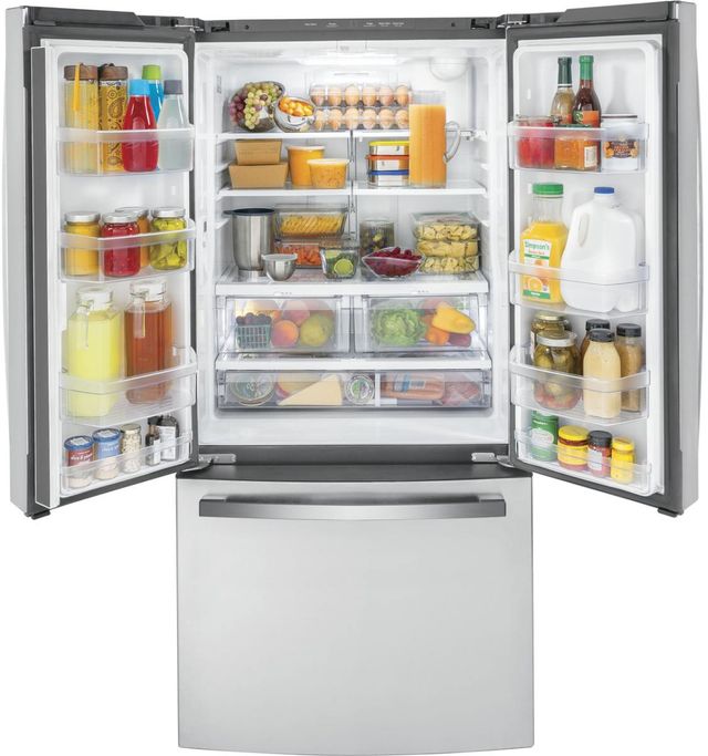 GE® 33 in. 18.6 Cu. Ft. Fingerprint Resistant Stainless Steel Counter Depth French Door Refrigerator-3