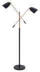 Zuo® Tanner Matte Black and Brass Floor Lamp-0