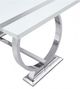 Furniture of America® Holstebro White 60" Dining Table with Silver Base-2