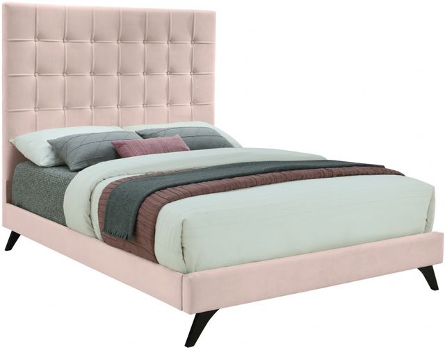 Meridian Furniture Elly Pink Velvet King Bed-0