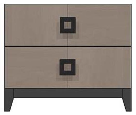 Country View Woodworking Customizable American Modern 28" Square Black 2-Drawer Wood Legs Nightstand-0