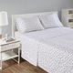 Olliix by Intelligent Design Blue Stars Queen Cozy Soft Cotton Novelty Print Flannel Sheet Set-4