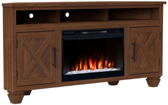 Legends Home Liberty Brown 64" 2-Door Fireplace Console